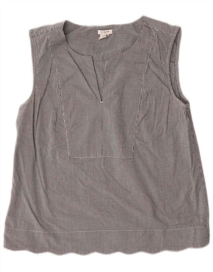 J. Crew Chemisier sans manches pour femme US 6 en coton vichy gris moyen