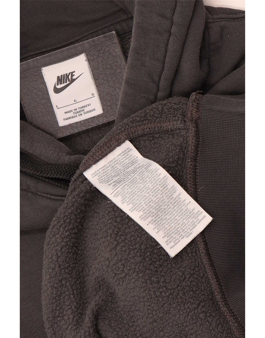 Nike Pull à capuche graphique pour homme en coton gris Taille L