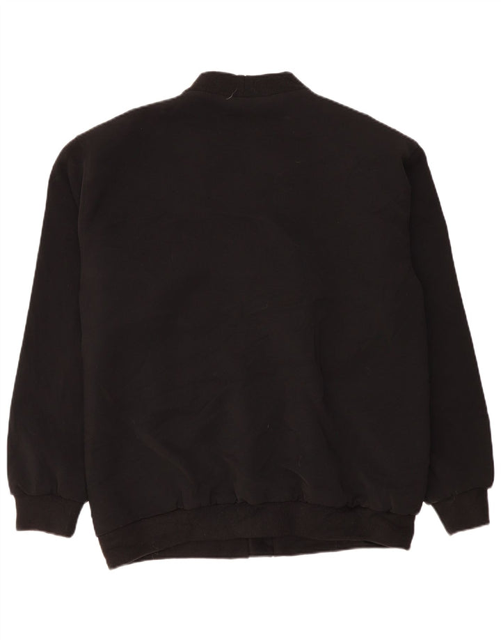 VINTAGE Veste Bomber Homme UK 42 XL Noir Colourblock Polyester