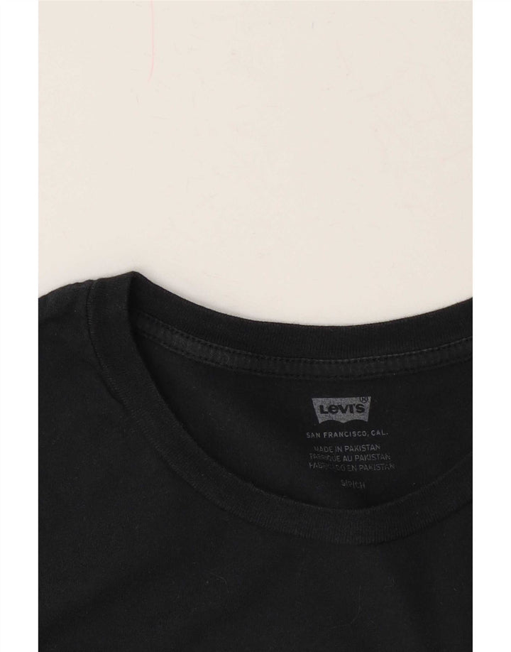Levi's T-shirt graphique surdimensionné pour femme UK 10 Small Noir