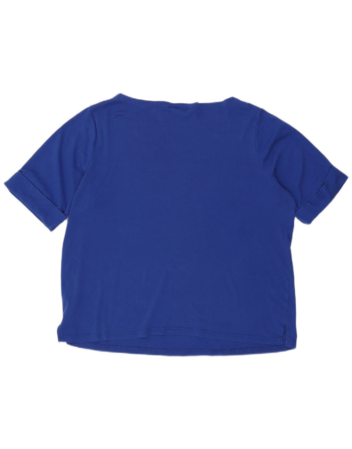 RALPH LAUREN T-Shirt Femme Top UK 22 3XL Bleu Coton