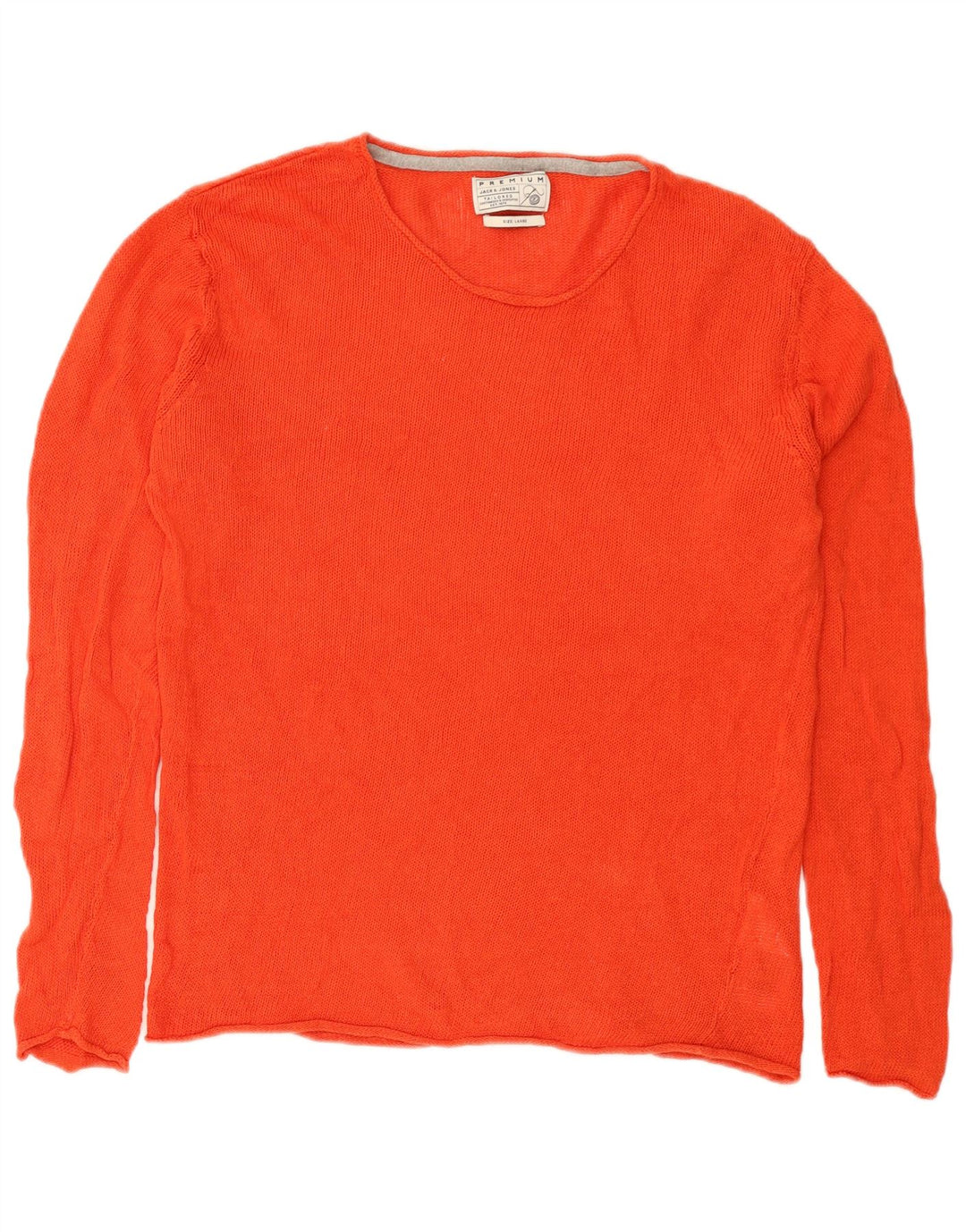 Jack & Jones Pull à col rond pour homme en lin orange Taille L