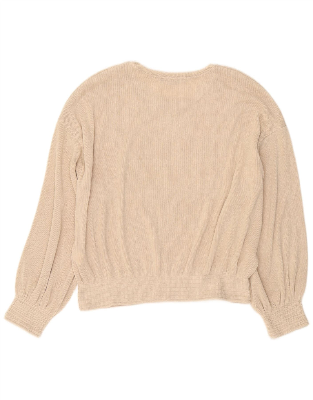 Zara Chemisier surdimensionné à manches longues pour femme UK 16 Large Beige Polyester