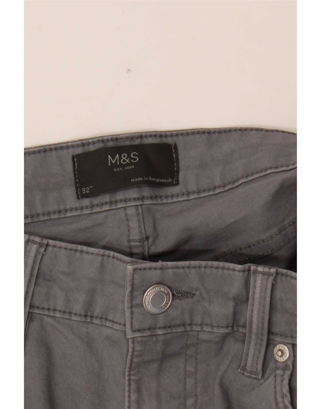 Marks & Spencer Short décontracté pour homme W32 en coton gris moyen