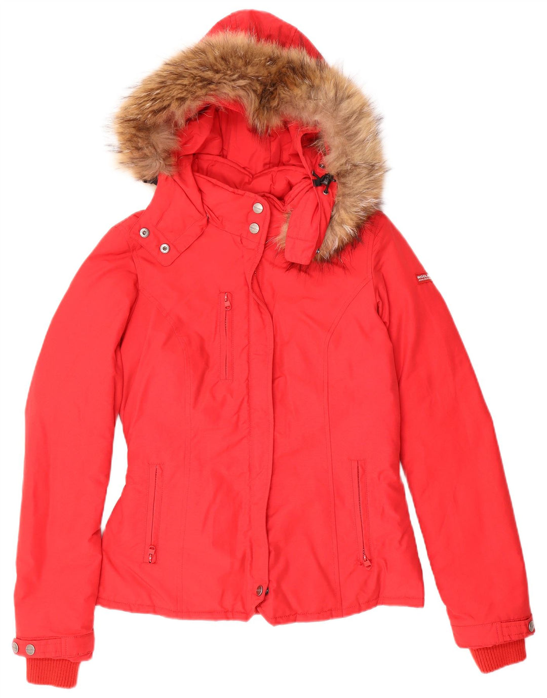 Woolrich Veste matelassée à capuche pour femme UK 10 Small Rouge Coton