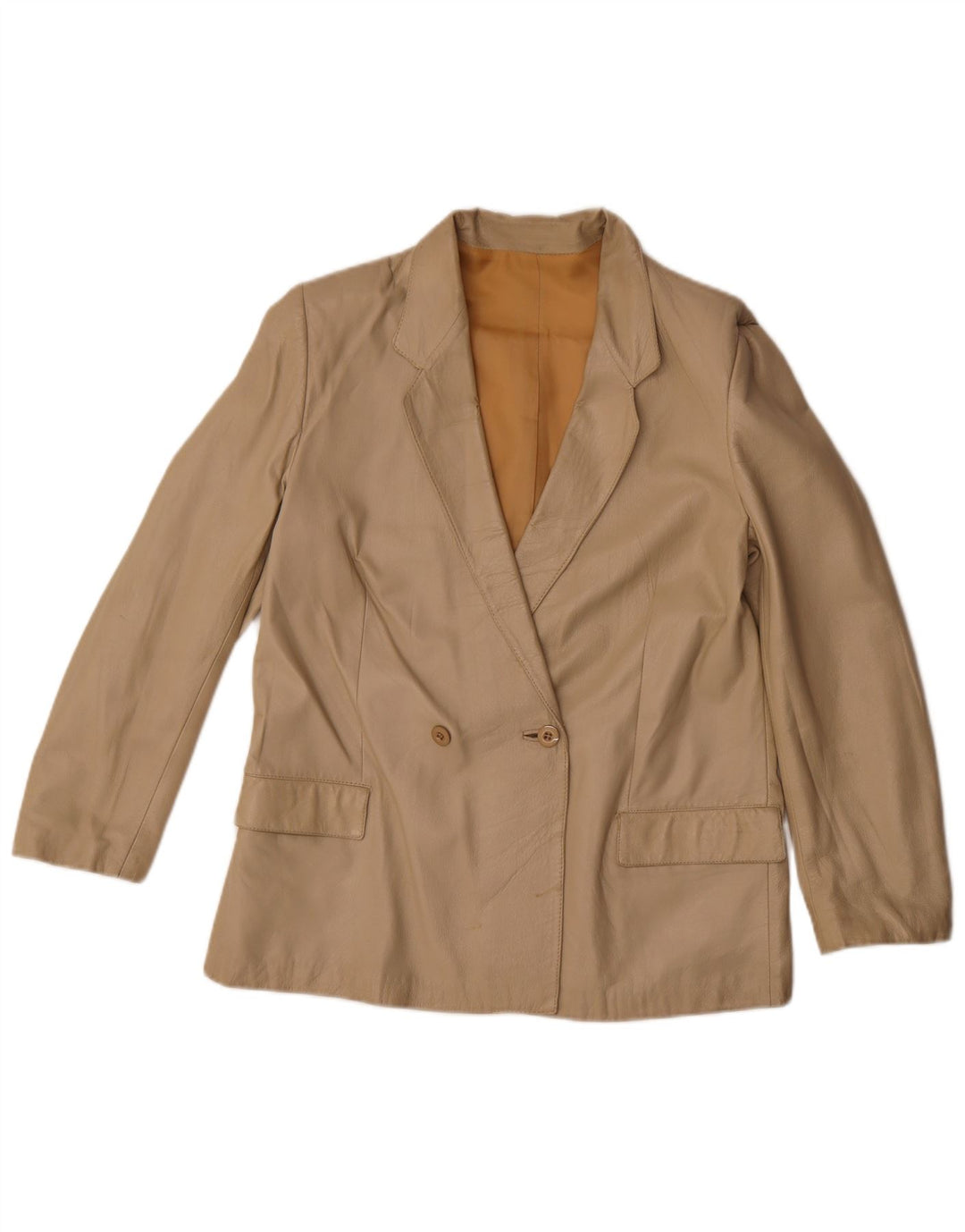 Veste Blazer Double Boutonnage Femme Vintage IT 42 Beige Moyen