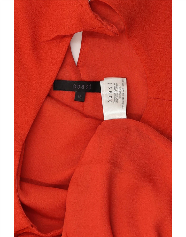 Coast Robe droite sans manches pour femme UK 16 Large Orange Polyester