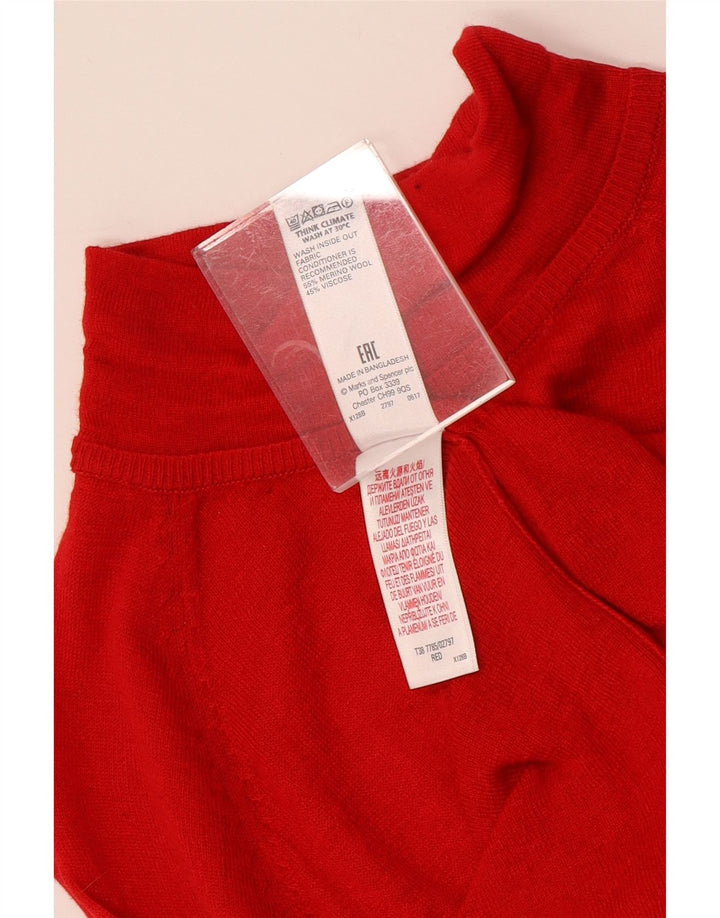 MARKS & SPENCER Pull col roulé pour femme UK 12 Rouge moyen