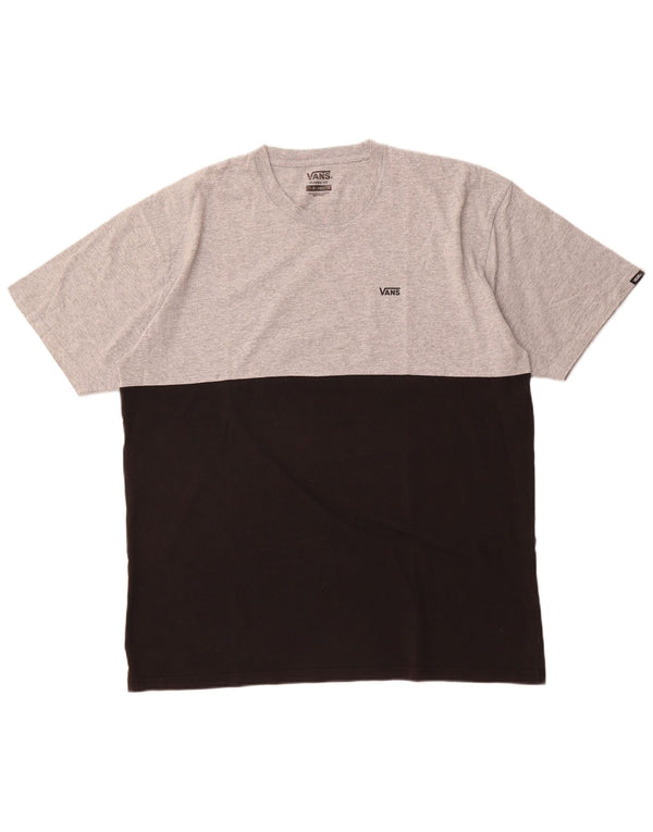VANS T-shirt coupe classique pour homme XL en coton color block noir
