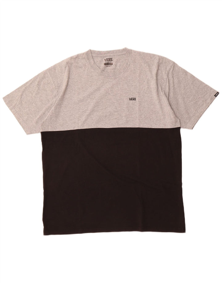 VANS T-shirt coupe classique pour homme XL en coton color block noir
