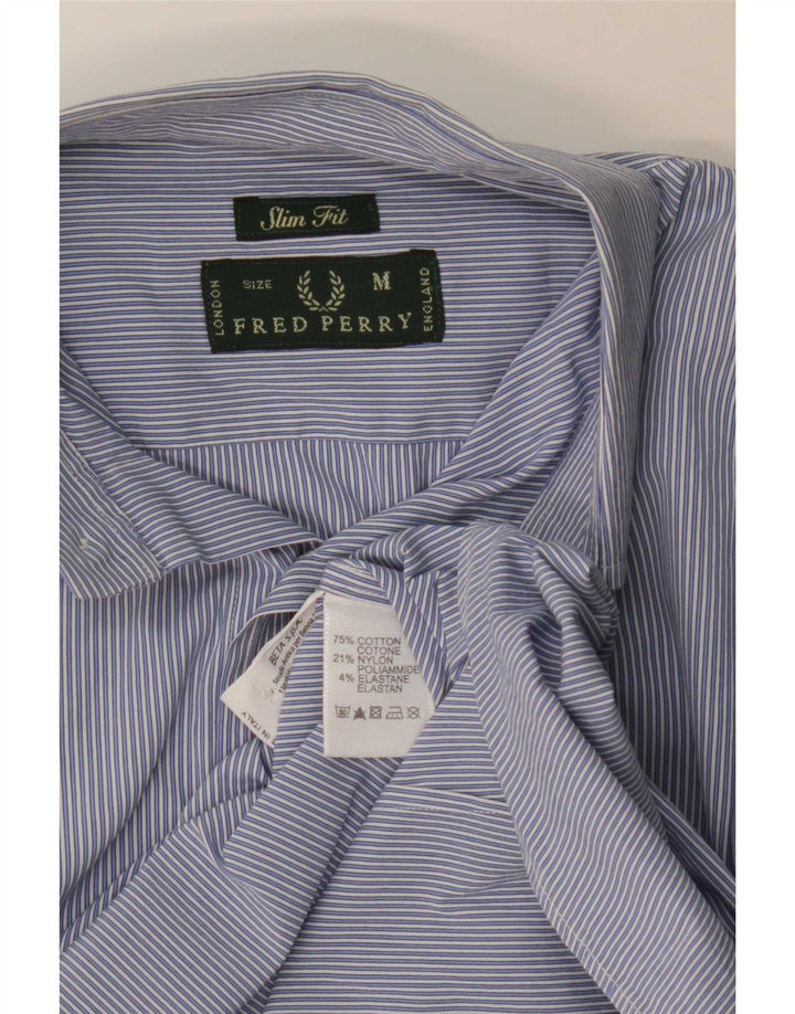 Fred Perry Chemise Slim Fit Homme Bleu Moyen Rayé Coton Classique