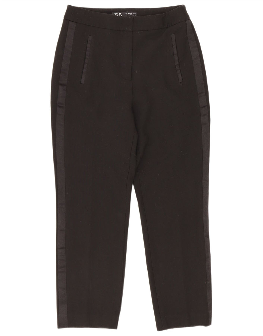 Zara Pantalon décontracté slim pour femme XS 24 L23 Noir Polyester
