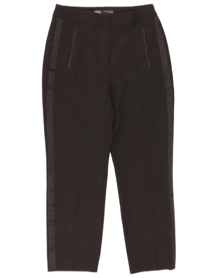 Zara Pantalon décontracté slim pour femme XS 24 L23 Noir Polyester