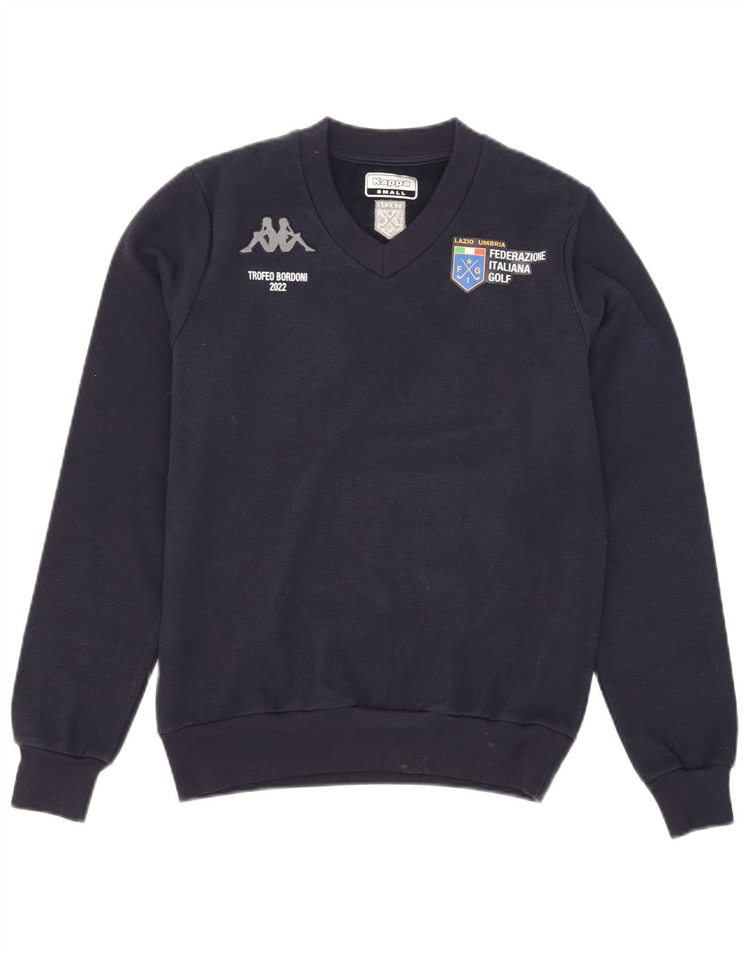 Kappa Mens Graphic Sweatshirt Jumper Petit Bleu Marine Polyester