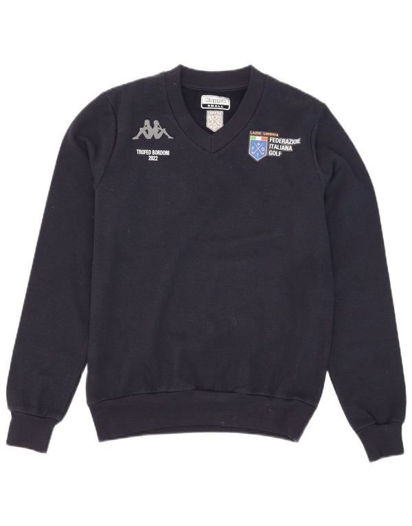 Kappa Mens Graphic Sweatshirt Jumper Petit Bleu Marine Polyester