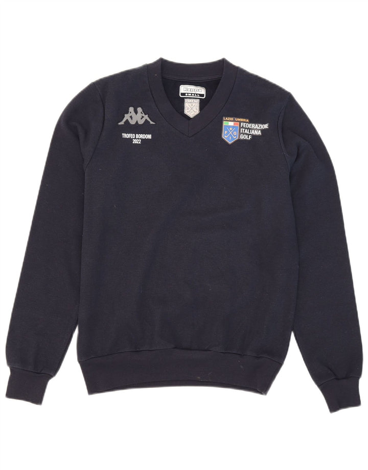Kappa Mens Graphic Sweatshirt Jumper Petit Bleu Marine Polyester