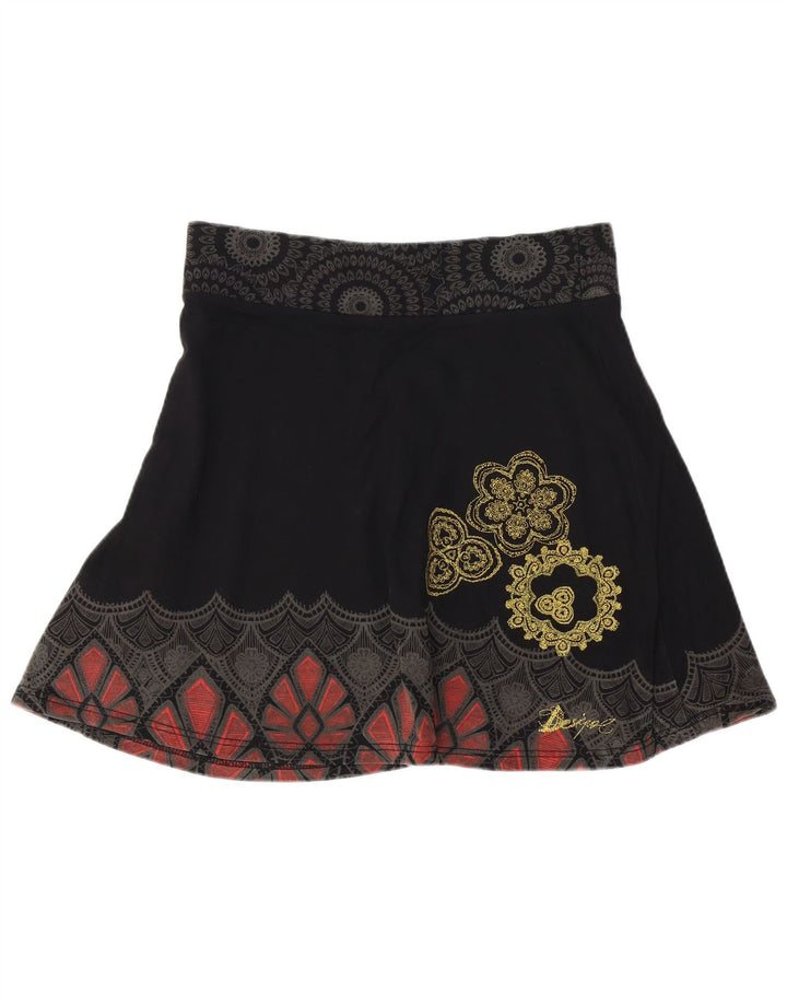 DESIGUAL Jupe Midi Femme XL W36 Noir Paisley