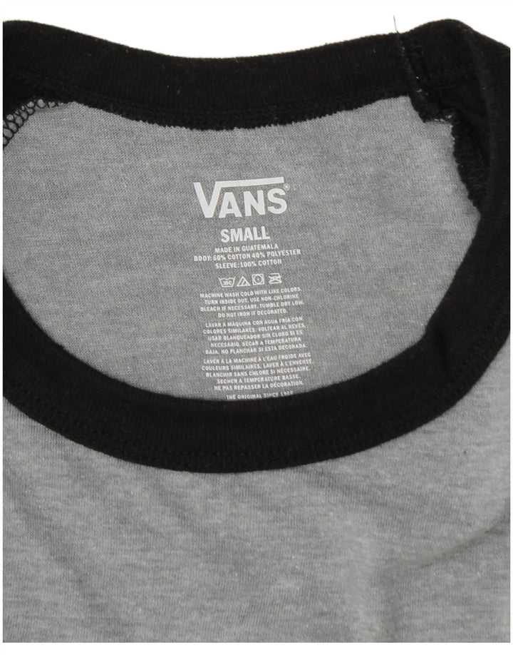 Vans Haut graphique à manches 3/4 pour hommes, petit coton gris
