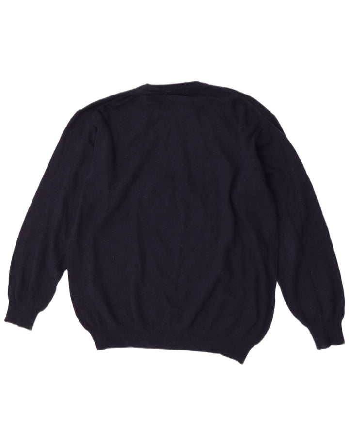 Zara Pull ras du cou pour homme XL en laine bleu marine