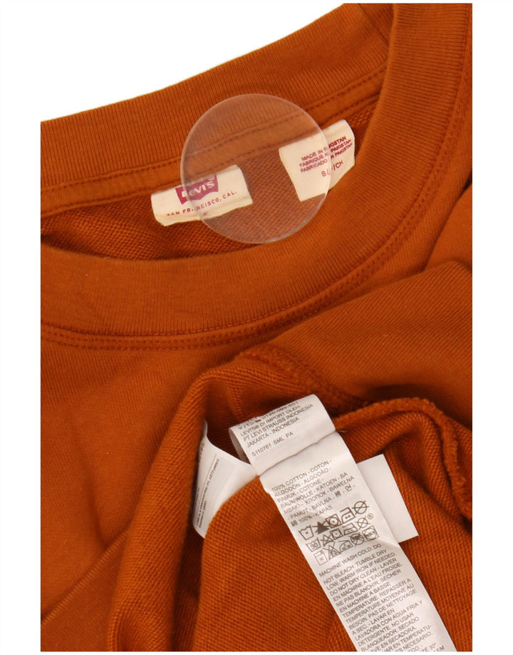 LEVI'S Sweat-shirt graphique surdimensionné pour femme UK 10 Petit coton marron
