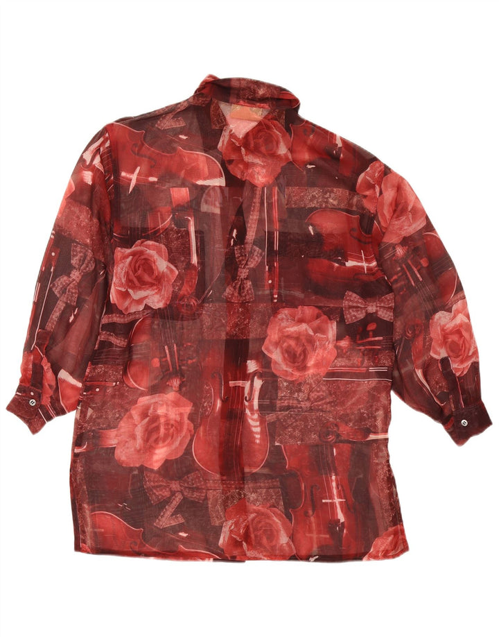Penny Black Chemise Chemisier Femme UK 8 Petit Rouge Floral Polyester