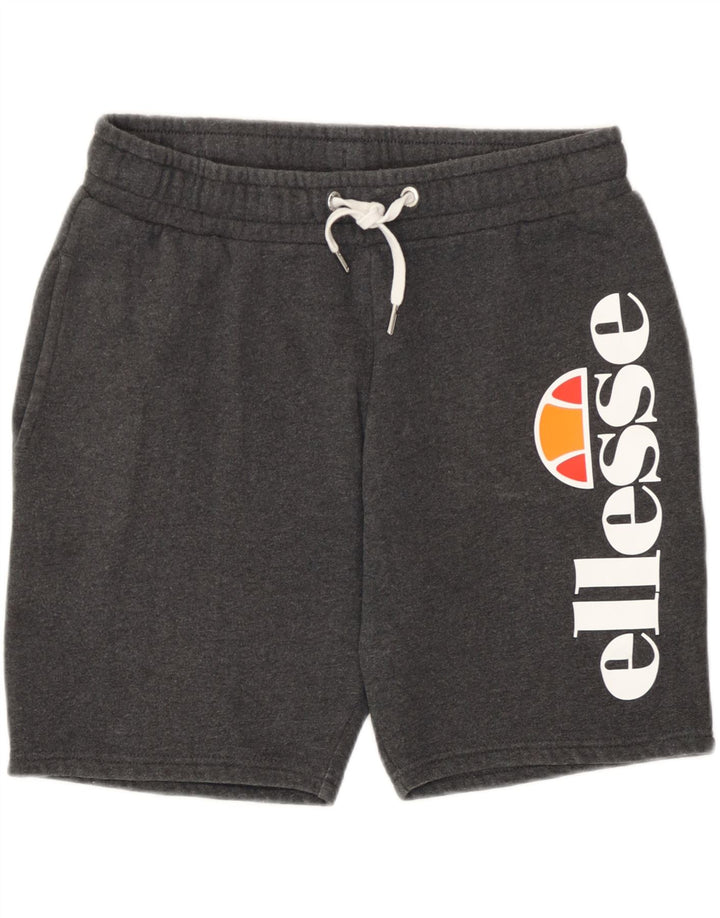 Ellesse Short de Sport Graphique Homme Gris Moyen Coton