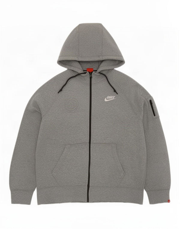 Nike Pull à capuche zippé pour homme Grand coton gris