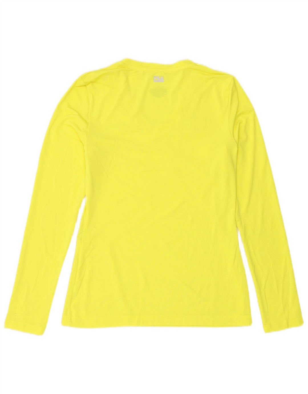 Fila Femme Top Manches Longues UK 10 Petit Jaune Polyester