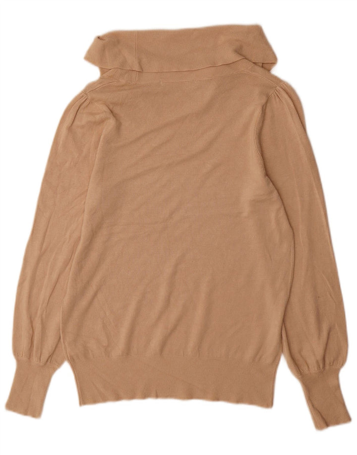 Marks & Spencer Pull col roulé pour femme UK 14 Large Beige Viscose