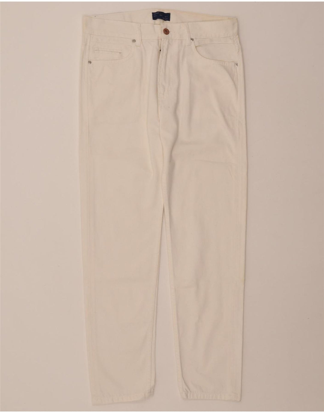 ZARA Jeans Slim Homme EU 40 Medium W31 L28 Coton Blanc Cassé