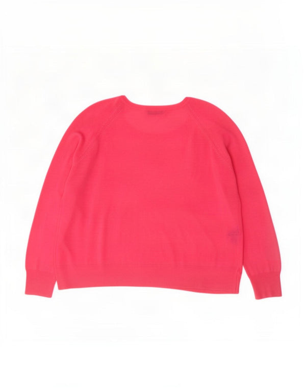 Zara Pull surdimensionné à col bateau pour femme UK 16 Large Viscose Rose