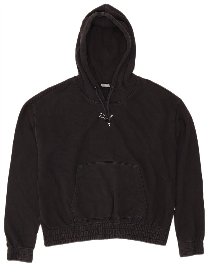 PUMA Pull à capuche surdimensionné pour femme UK 44 Coton noir moyen