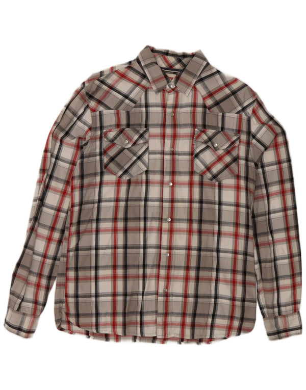 Levi's Chemise Flannel Homme Gris Moyen Carreaux Coton