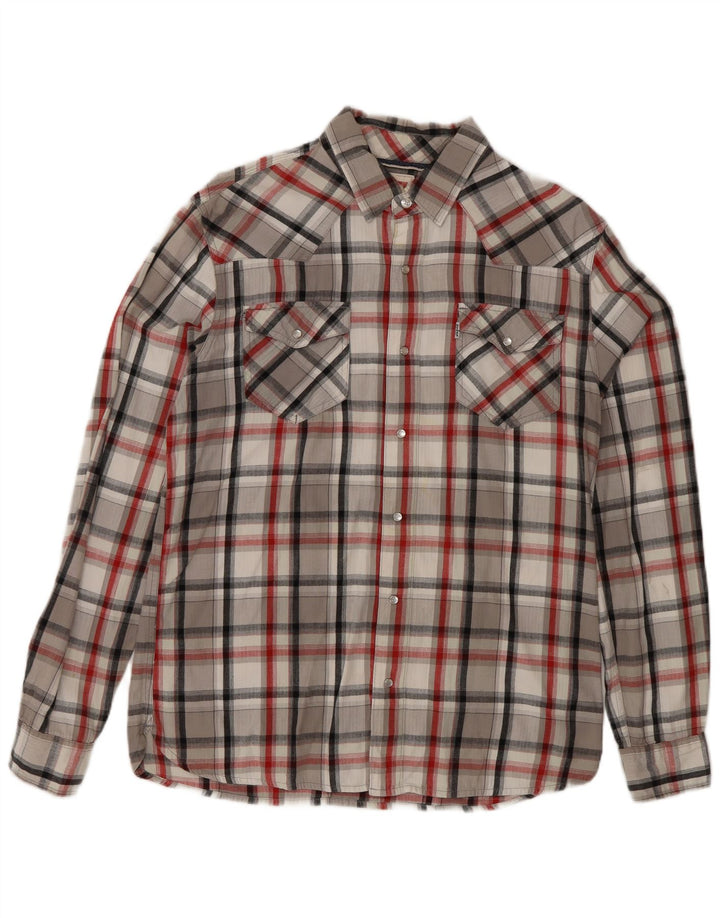 Levi's Chemise Flannel Homme Gris Moyen Carreaux Coton