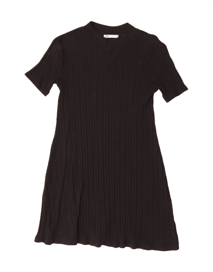 ZARA Womens A-Line Dress UK 12 Medium Black Polyester Vintage Zara and Second-Hand Zara from Messina Hembry 