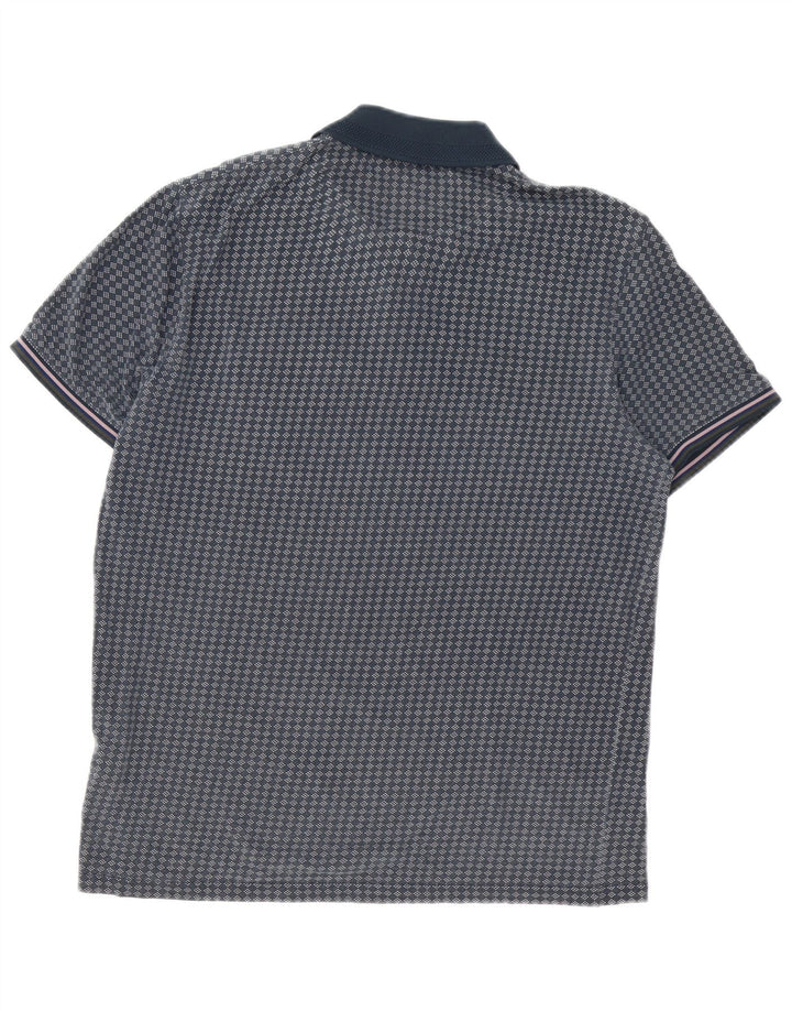 Ted Baker Polo Homme Taille 3 Bleu Marine Moyen Géométrique