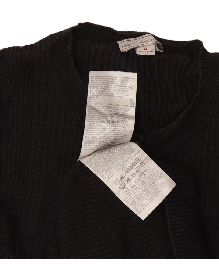 Gap Haut en tricot coupe régulière à manches longues pour femme UK 12 Viscose noir moyen