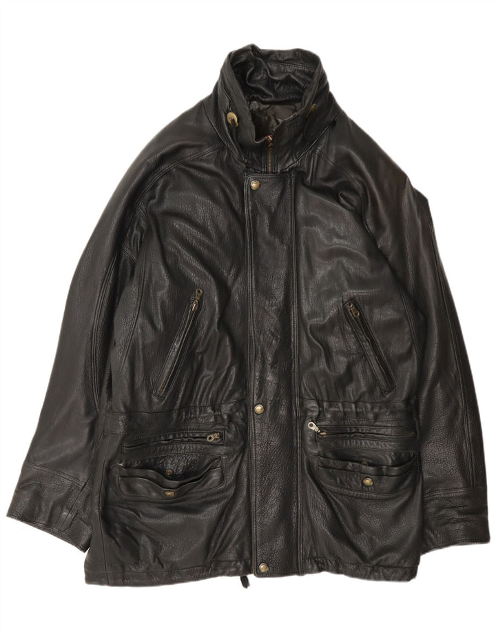 Pierre Cardin Veste en cuir pour homme UK 42 XL Noir