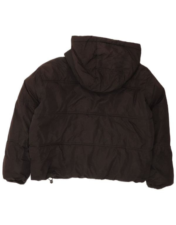 Zara Veste matelassée surdimensionnée à capuche pour femme UK 14 Polyester noir moyen