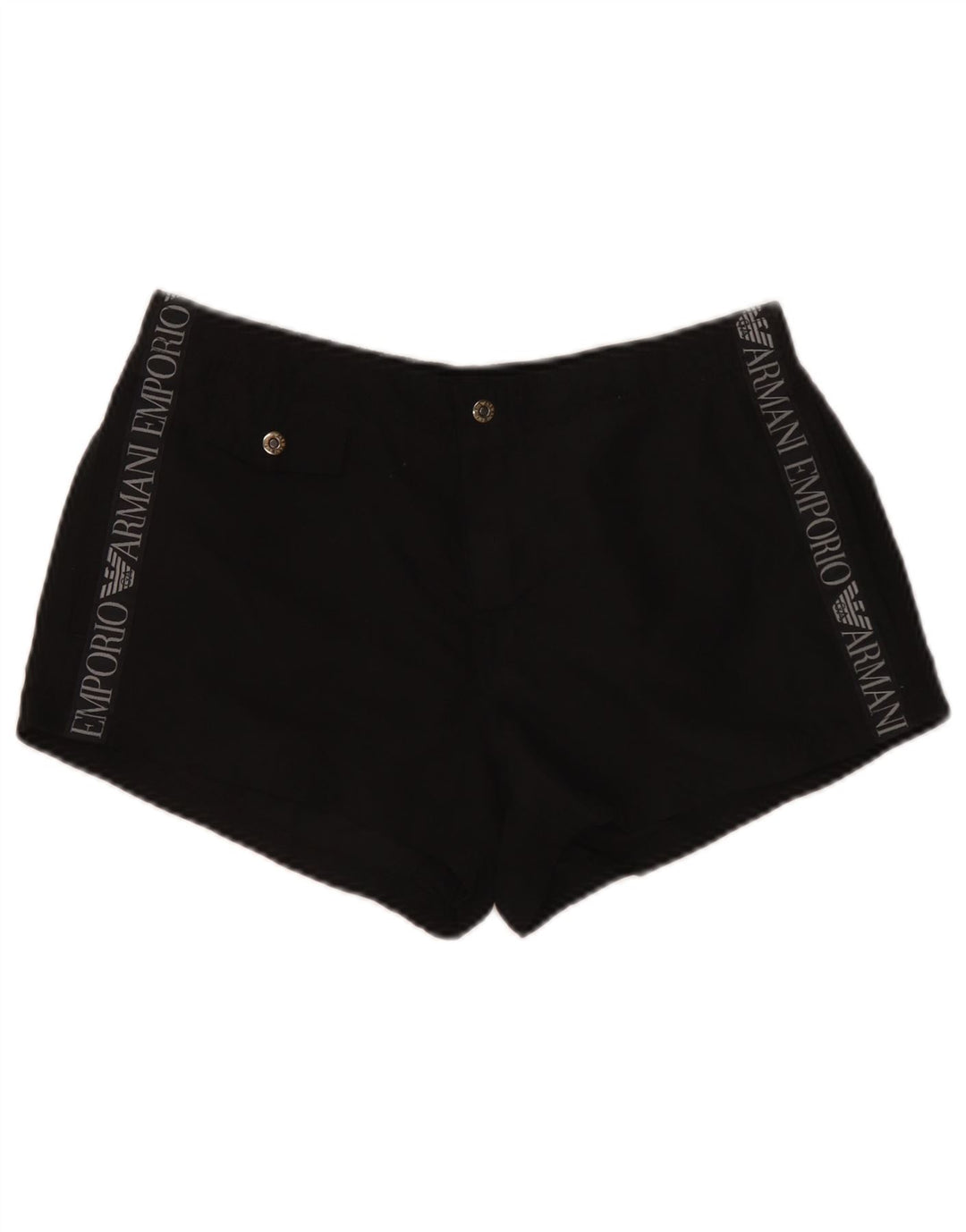 Emporio Armani Short décontracté graphique W30 pour femme en polyester noir moyen