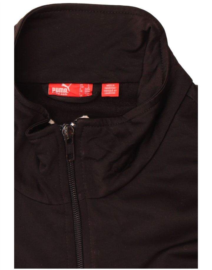 Puma Veste de survêtement graphique pour hommes, grande taille, en polyester à rayures noires, sport