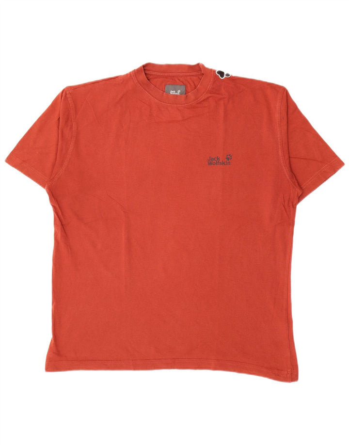 Jack Wolfskin T-Shirt Graphique Homme Rouge Moyen Coton