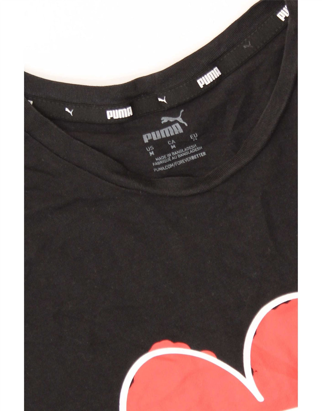 Puma T-shirt graphique pour femme UK 12 Noir moyen