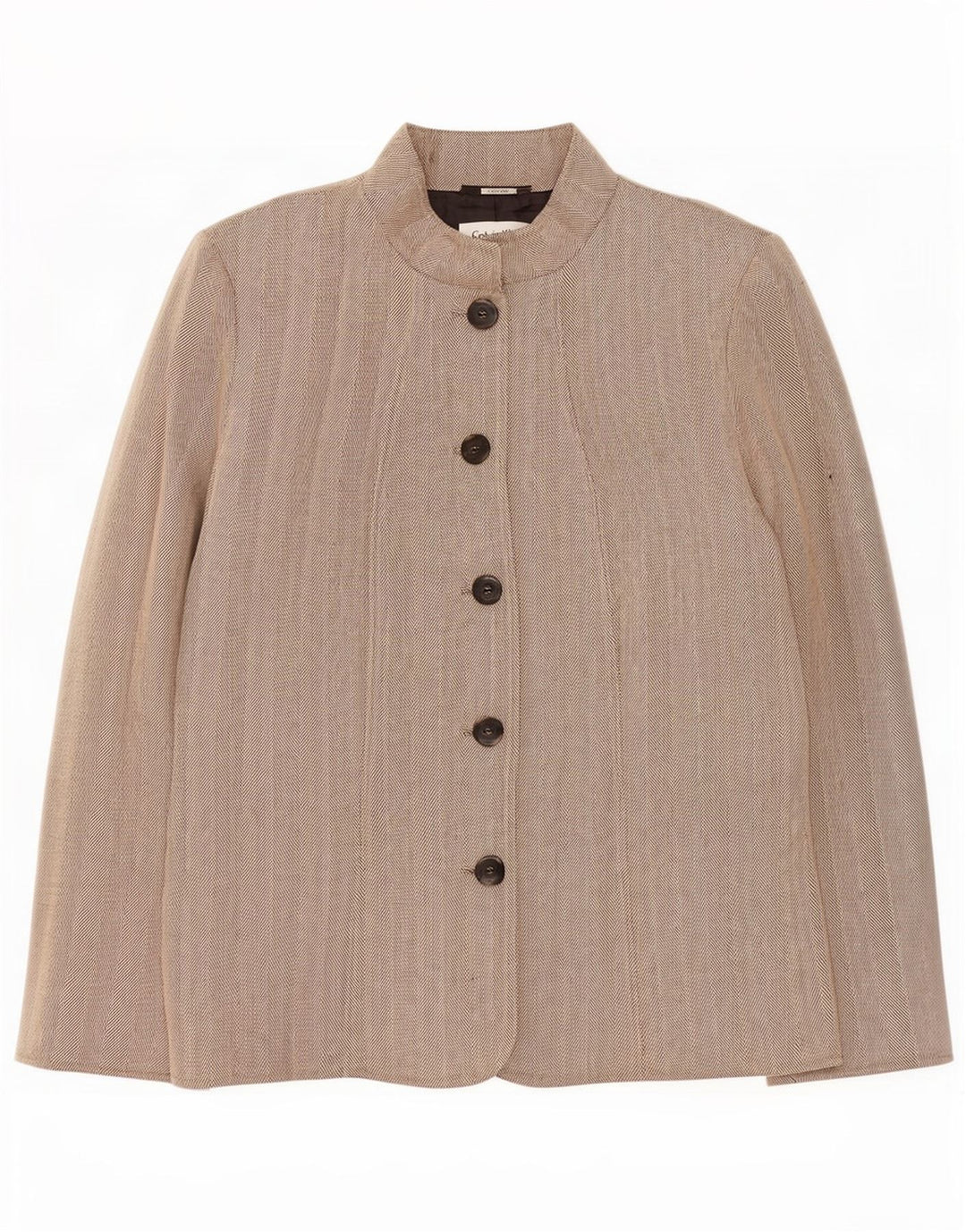 Calvin Klein Veste blazer à 5 boutons pour femme US 14 XL Rayonne à chevrons beige