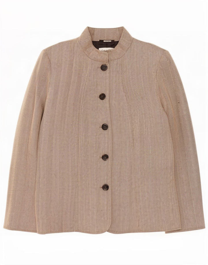 Calvin Klein Veste blazer à 5 boutons pour femme US 14 XL Rayonne à chevrons beige