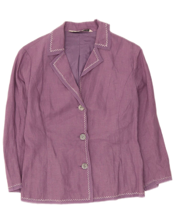 Laura Ashley Veste Blazer 3 Boutons pour Femme UK 8 Petit Lin Violet