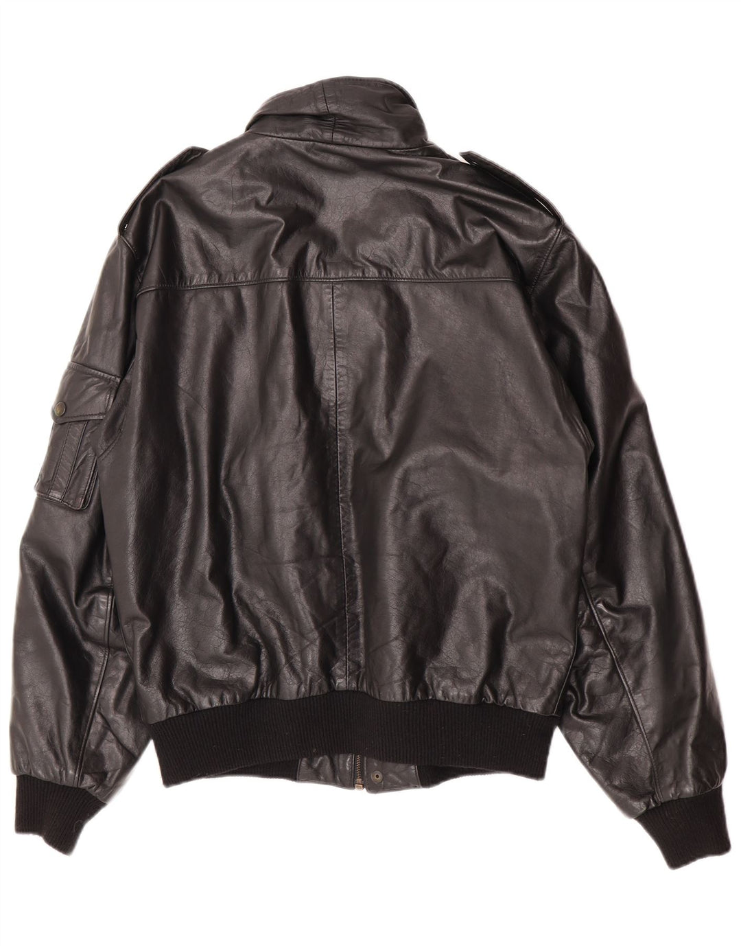 Paragon Veste en cuir militaire pour homme UK 40 Grand cuir noir