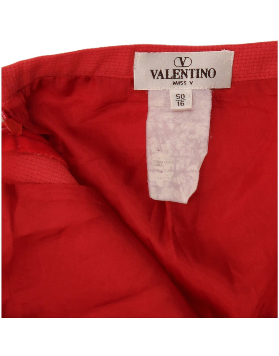 VALENTINO Femme Miss V Jupe Droite IT 50 XL W36 Rouge