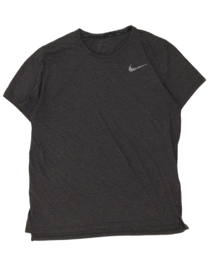 Nike Homme Dri Fit T-Shirt Haut Gris Moyen Polyester