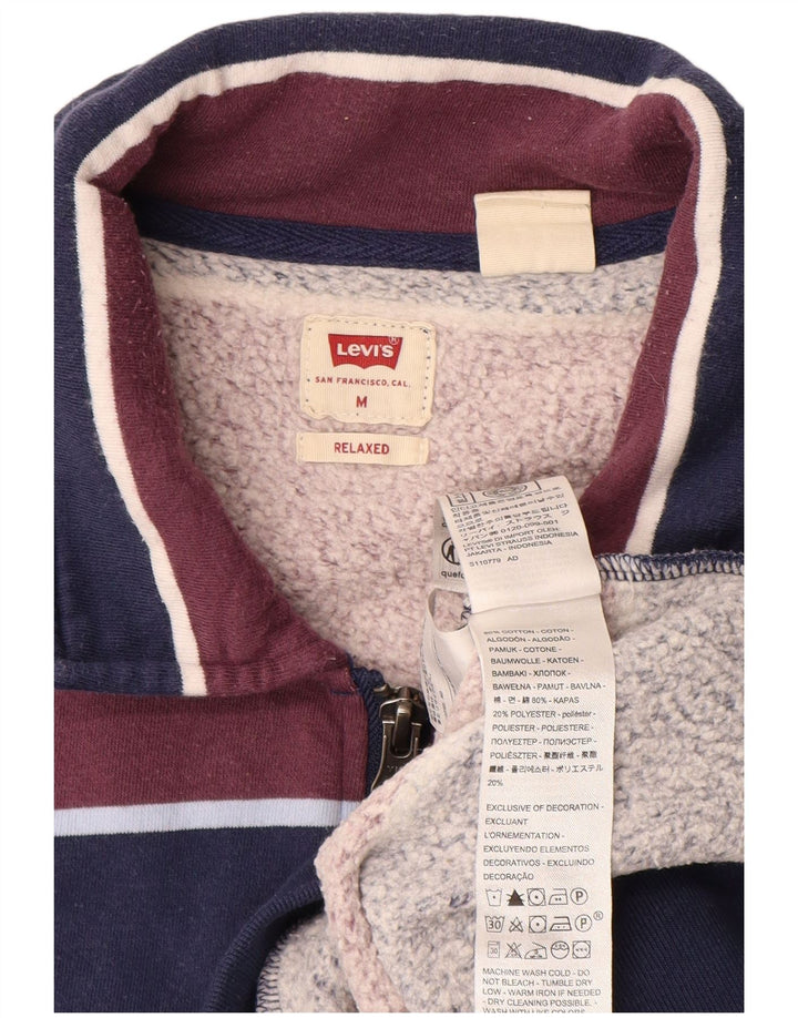 LEVI'S Sweat-shirt décontracté à col zippé pour homme Bleu marine rayé